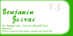 benjamin zsirai business card